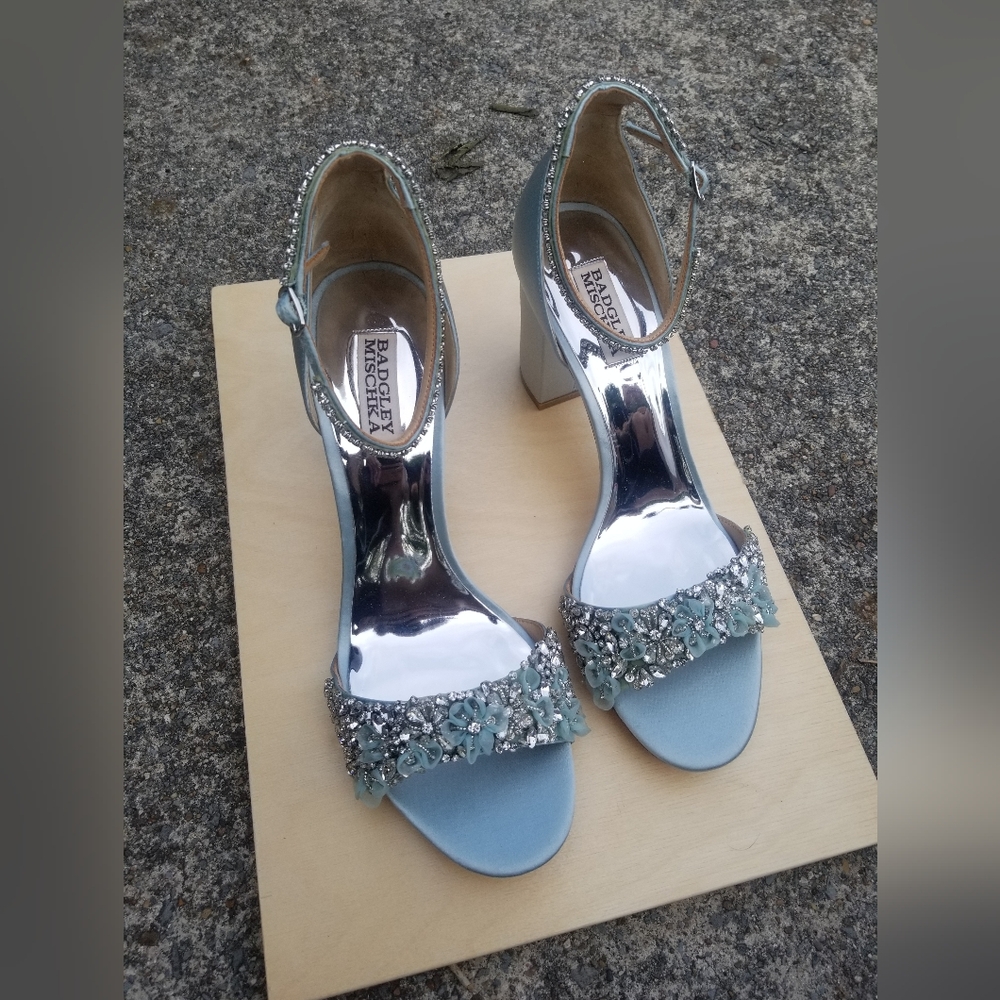 Color MIST BLUE FINESSE ANKLE STRAP EVENING SHOE - Picture 8 of 8